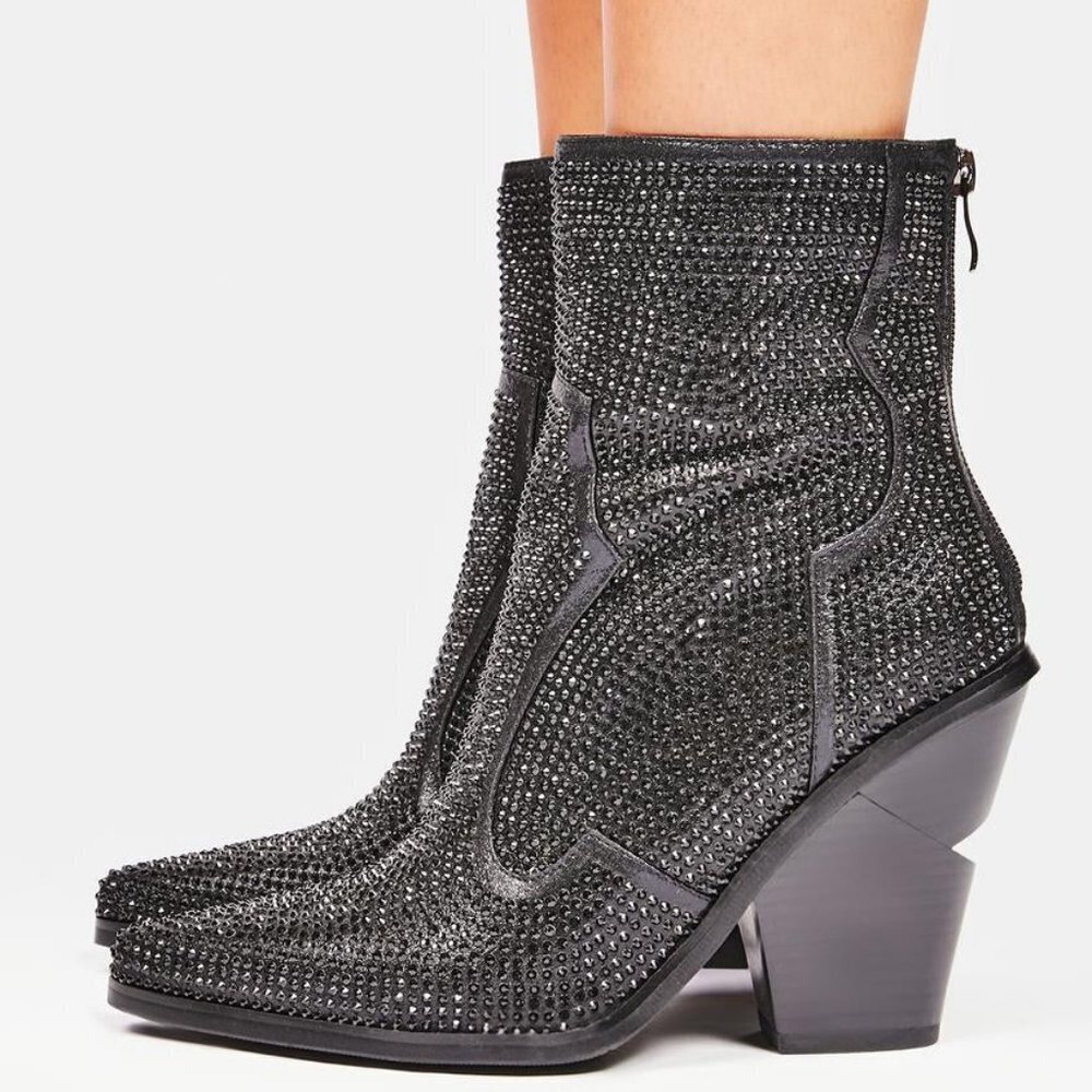 AZALEA WANG NOTHING BUT LOVE FOR YOU Rhinestone Boots ( BRAND NEW !!! ) - Picture 4 of 7